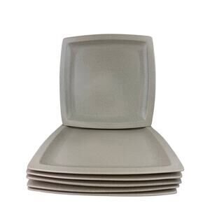 Crate & Barrel ForLife Speckled Sandstone Wilder Square Dinner Plates Set of 6